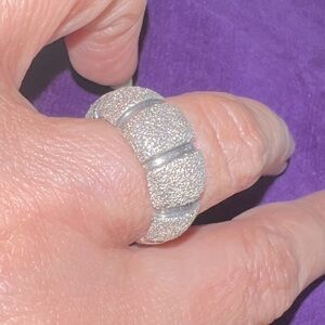 Milor Diamond cut section ring in sterling silver 7‎